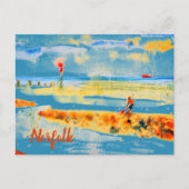 Red Boat on beach in Mundesley, Norfolk Postcard Postkarte (Vorderseite)