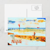 Red Boat on beach in Mundesley, Norfolk Postkarte (Vorne/Hinten)