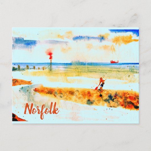 Red Boat on beach in Mundesley, Norfolk Postkarte (Vorderseite)