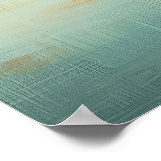 Red Boat Reflection - Naïf Serene Lake Art Poster (Ecke)