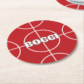 Red Bocci Ball Custom Paper Drinks Coaster Runder Pappuntersetzer (Angewinkelt)