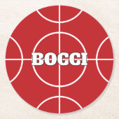 Red Bocci Ball Custom Paper Drinks Coaster Runder Pappuntersetzer (Vorderseite)