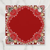 Red Bohemisch Batik Monogram Wedding Geschenkanhänger (Rückseite)