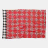 Red Boho Bandana Print Geschirrtuch (Horizontal)