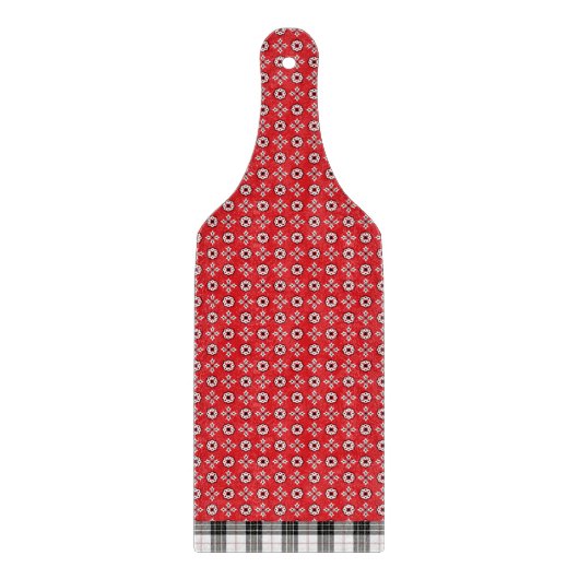 Red Boho Bandana Print Schneidebrett (Vorderseite)