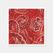 Red Boho Chic Retro Hippy Paisley Bandanna Serviette (Vorderseite)