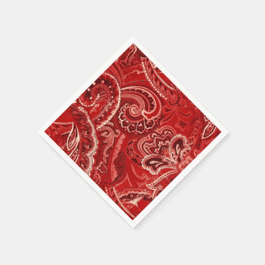 Red Boho Chic Retro Hippy Paisley Bandanna Serviette (Ecke)