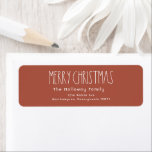 Red Boho Christmas Rücksendeadresse Envelope<br><div class="desc">Dieses rote Weihnachtsschild für die Rücksendeadresse ist perfekt für Ihren modernen böhmischen Landgasthof-inspiriert Urlaub Gruß. Der klassische rustikale,  aber feine handgezeichnet Schriftart verleiht ihm einen erdigen Vintagen Look und behalte ihn niedlich und einfach. Das Design ist ausgezeichnet für Ihren natürlichen Spaß und lässige Jahresgrüße.</div>