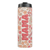 Red Boho Floral Mama Thermosbecher (Vorderseite)