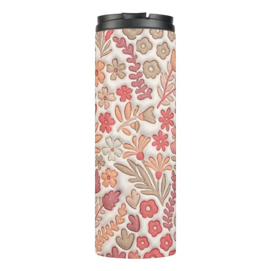 Red Boho Floral Mama Thermosbecher (Rückseite)