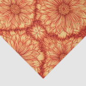 RED BOHO FLORAL PATTERN SEIDENPAPIER (Detail)