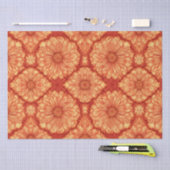 RED BOHO FLORAL PATTERN SEIDENPAPIER (Handwerk)