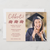 Red Boho Foto Einladung (Rückseite)