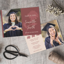 Red Boho Foto Einladung