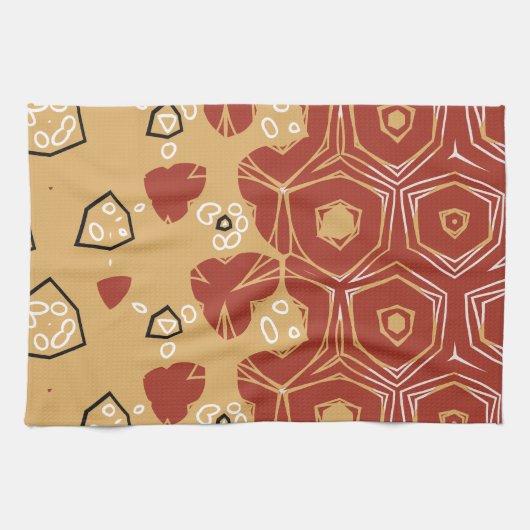 Red Boho Geometric Abstrakt 2 Geschirrtuch (Horizontal)