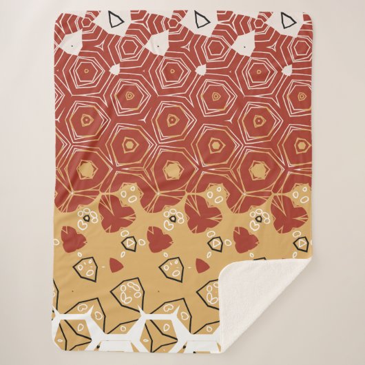 Red Boho Geometric Abstrakt 2 Sherpadecke (Vorderseite)