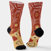 Red Boho Geometric Abstrakt 2 Socken (Gewinkelt)