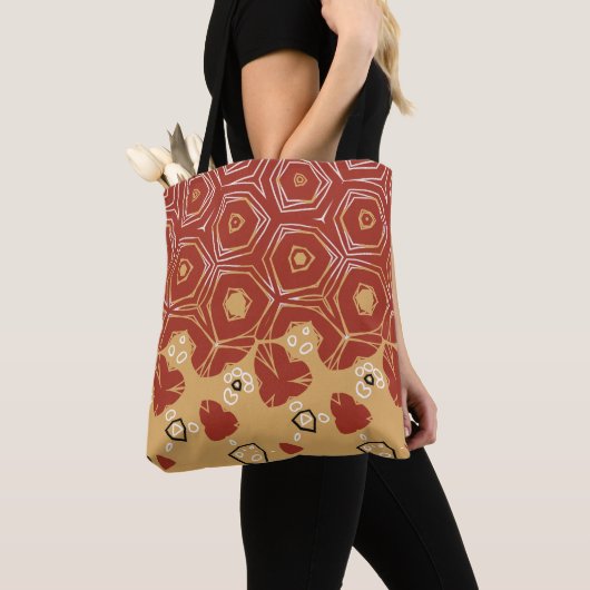 Red Boho Geometric Abstrakt 2 Tasche (Von Nahem)