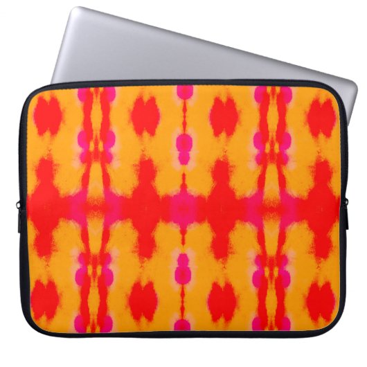 Red Boho Mode. Persischer Teppich. Aquarellschicht Laptopschutzhülle (Vorderseite)