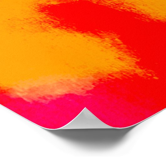 Red Boho Mode. Persischer Teppich. Aquarellschicht Poster (Ecke)