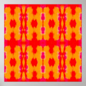 Red Boho Mode. Persischer Teppich. Aquarellschicht Poster (Vorne)