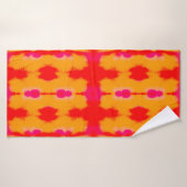 Red Boho Mode. Persischer Teppich. Wasserfarbschic Badehandtuch (Badehandtuch)