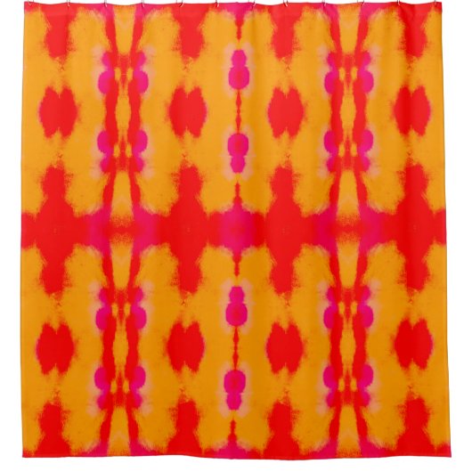 Red Boho Mode. Persischer Teppich. Wasserfarbschic Duschvorhang (Vorderseite)