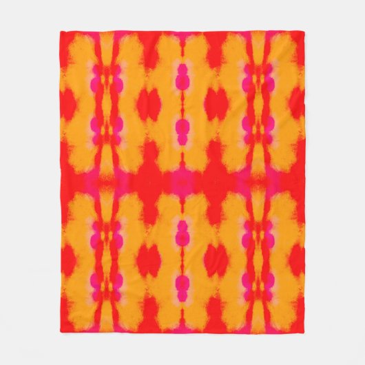 Red Boho Mode. Persischer Teppich. Wasserfarbschic Fleecedecke (Vorderseite)