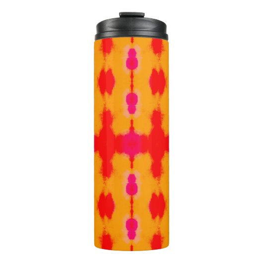 Red Boho Mode. Persischer Teppich. Wasserfarbschic Thermosbecher (Vorderseite)