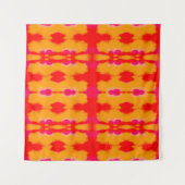 Red Boho Mode. Persischer Teppich. Wasserfarbschic Wandteppich (Vorderseite (Horizontal))