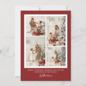 Red Boho Oval Foto Christmas Feiertagskarte (Rückseite)