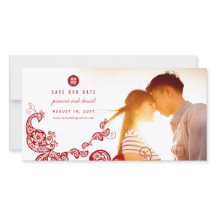 Red Boho Peacock Chinesisches Double Happy Foto