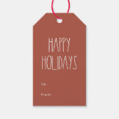 Red Boho Polka Dot Happy Holidays to from Geschenkanhänger (Vorderseite)