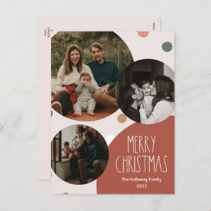 Red Boho Polka Dot Weihnachten Abstrakt Drei-Foto