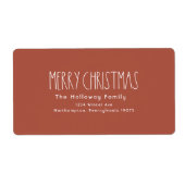 Red Boho Weihnachts-Rücksendeadresse (Vorne)