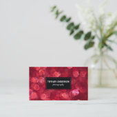 Red Bokeh Black Panel Visitenkarte (Stehend Vorderseite)