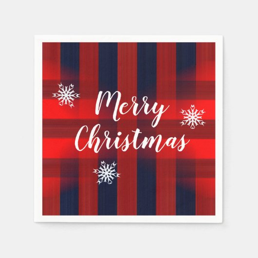 Red Bokeh Buffalo Christmas Serviette (Vorderseite)