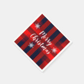 Red Bokeh Buffalo Christmas Serviette (Ecke)