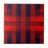 Red Bokeh Buffalo Plaid Fliese (Vorderseite)