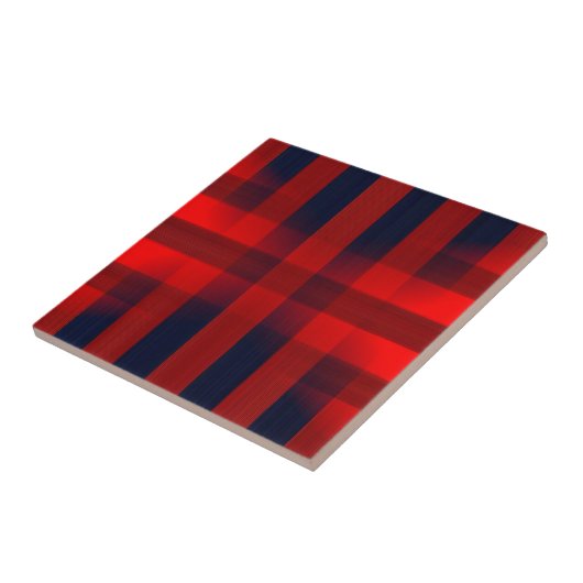 Red Bokeh Buffalo Plaid Fliese (Seite)