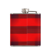 Red Bokeh Buffalo Plaid Personalised Flachmann (Rückseite)