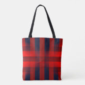 Red Bokeh Buffalo Plaid Tasche (Rückseite)