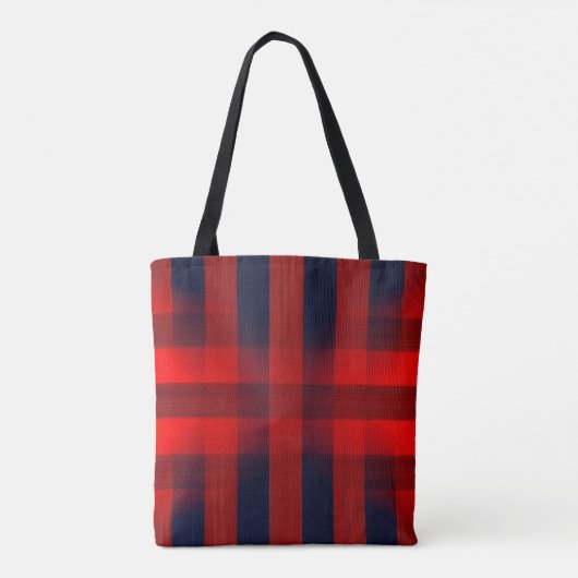 Red Bokeh Buffalo Plaid Tasche (Rückseite)