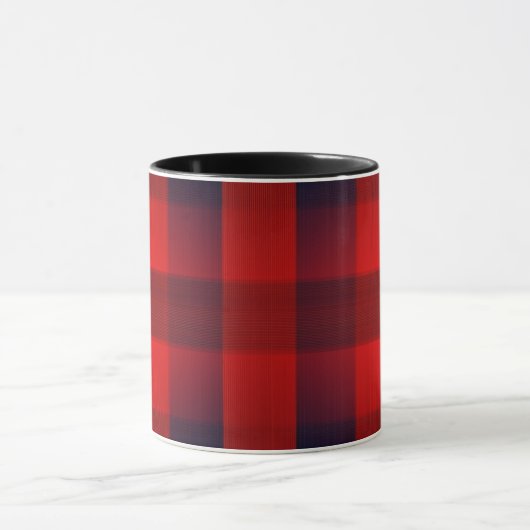 Red Bokeh Buffalo Plaid Tasse (Zentrum)