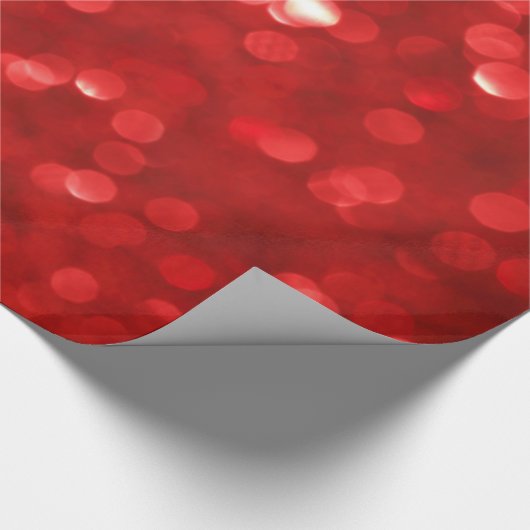 Red Bokeh Glitzern Print Geschenkpapier (Ecke)