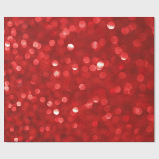 Red Bokeh Glitzern Print Geschenkpapier (Flach)