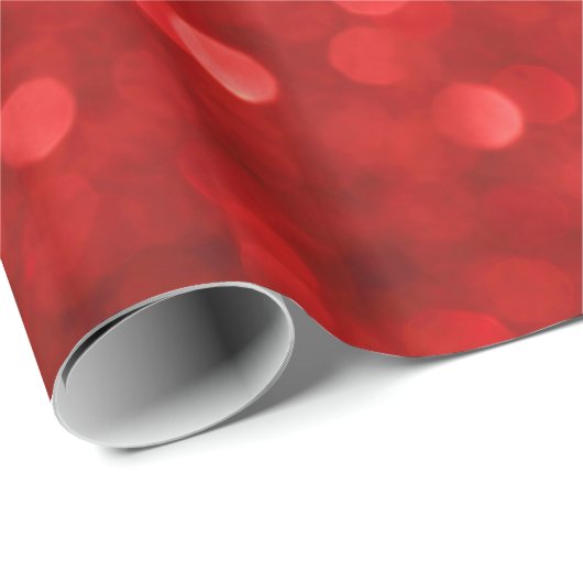 Red Bokeh Glitzern Print Geschenkpapier (Rolleneckpunkt)