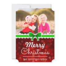 Red Bokeh Green Ribbon Weihnachten Custom Foto Car