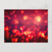 Red Bokeh Hearts Postkarte (Vorderseite)