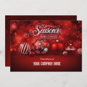 Red Bokeh Sparkle Elegance Feiertagskarte (Vorne/Hinten)